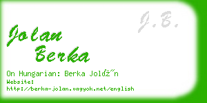 jolan berka business card